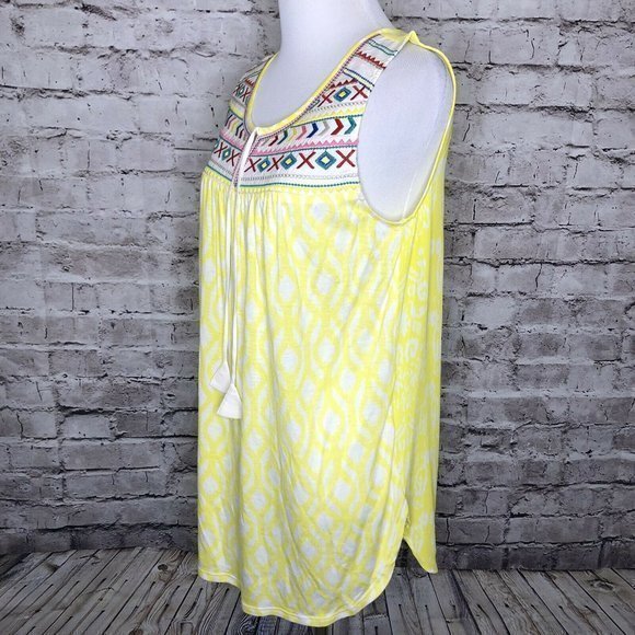 Anthropologie One September Yellow Boho Tassel Top - Picture 6 of 12